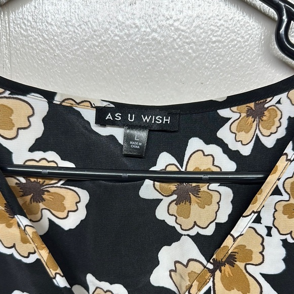 As U Wish Black and Gold Floral Mini Dress - Picture 2 of 9